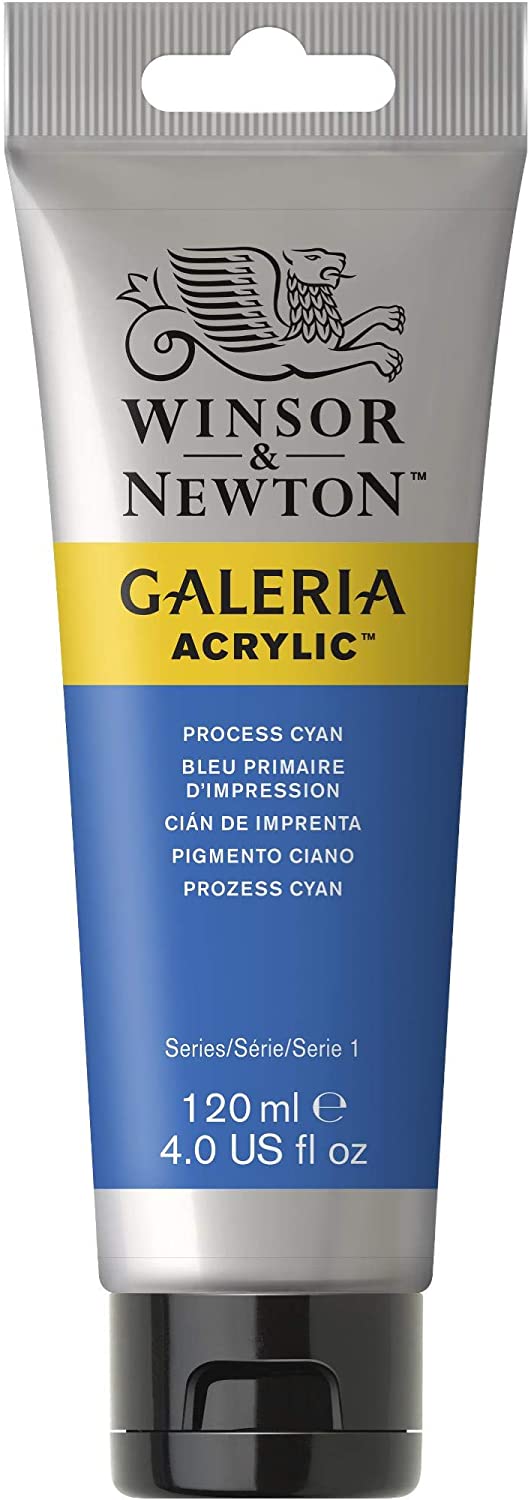 Winsor & Newton 120ml Galeria Acrylic Paint - Process Cyan, 120 ml (Pack of 1)