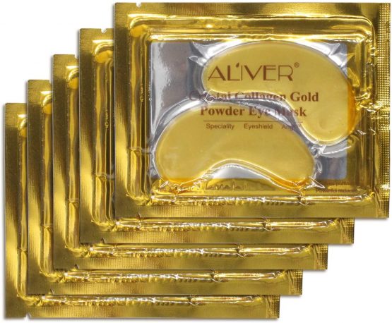 24k Gold Mask Set, 5 Packs Gold Bio-collagen Face Mask + 5 Packs Gold Eye Mask+ 5 Packs Gold Lip Mask - Image 3