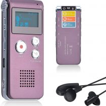 Lychee 8GB Voice Recorder USB Rechargeable Dictaphone LCD Recorder with Multifunctional Digital Audio and MP3 Player (Wine Red)
