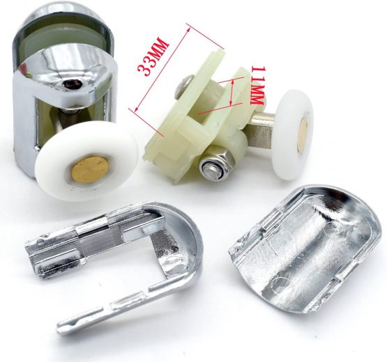Set of 4 Chrome Plated Shower Door Rollers 2 Upper and 2 Lower YQ2028 - Image 3
