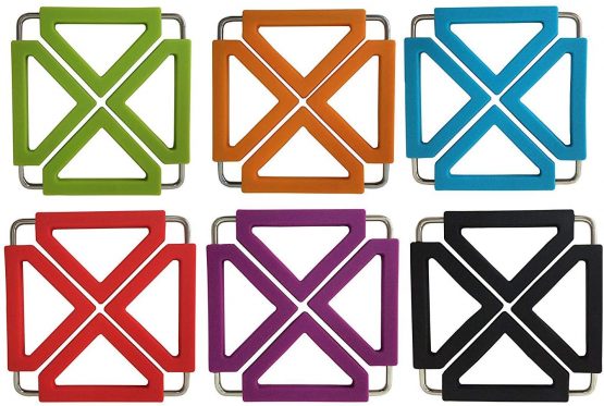 TENTA KITCHEN Heavy Duty Foldable Silicone Trivets/expandable/collapsible… (Square)