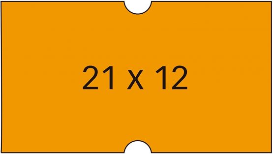 Agipa 100912 Pack of 6 Rolls of 1.000 Rectangular Labels Fluorescent Orange