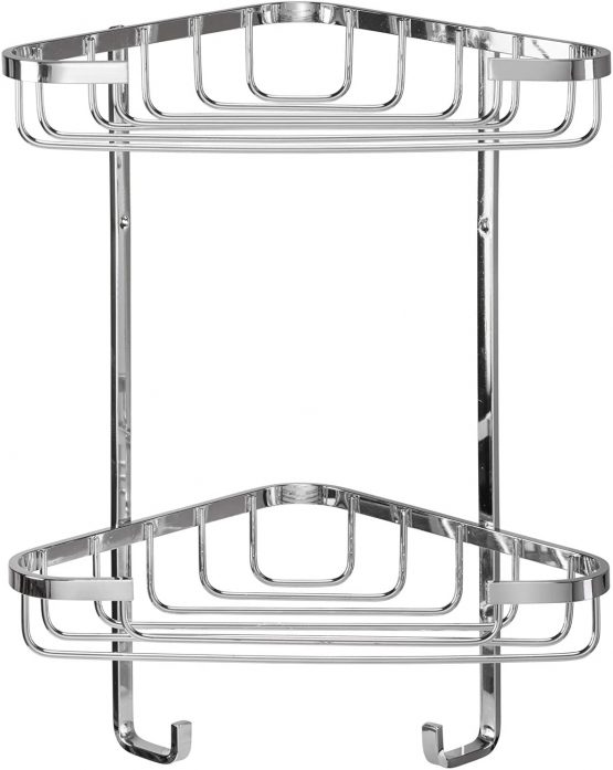 Croydex QM390841 Two Tier Stainless Steel Small Corner Basket Shower Caddy, 10 Year Rust Free Guarantee - Image 2