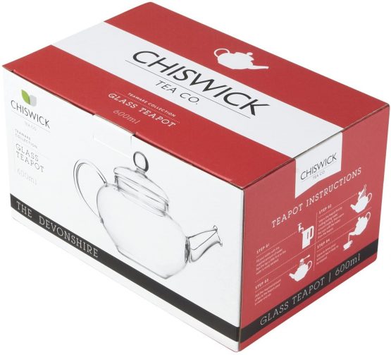 Glass Teapot & Wire Coil Filter - Devonshire - 600ml (for 2 Cups) - Chiswick Tea Co … - Image 4