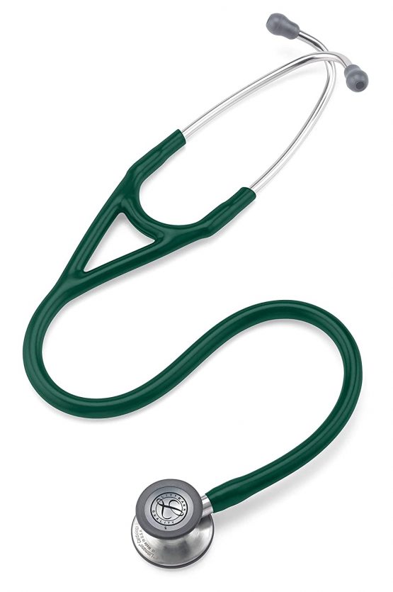 3M Littmann Cardiology IV Diagnostic Stethoscope, Standard-Finish Chestpiece, Hunter Green Tube, Stainless Stem and Headset, 69 cm, 6155 - Image 2