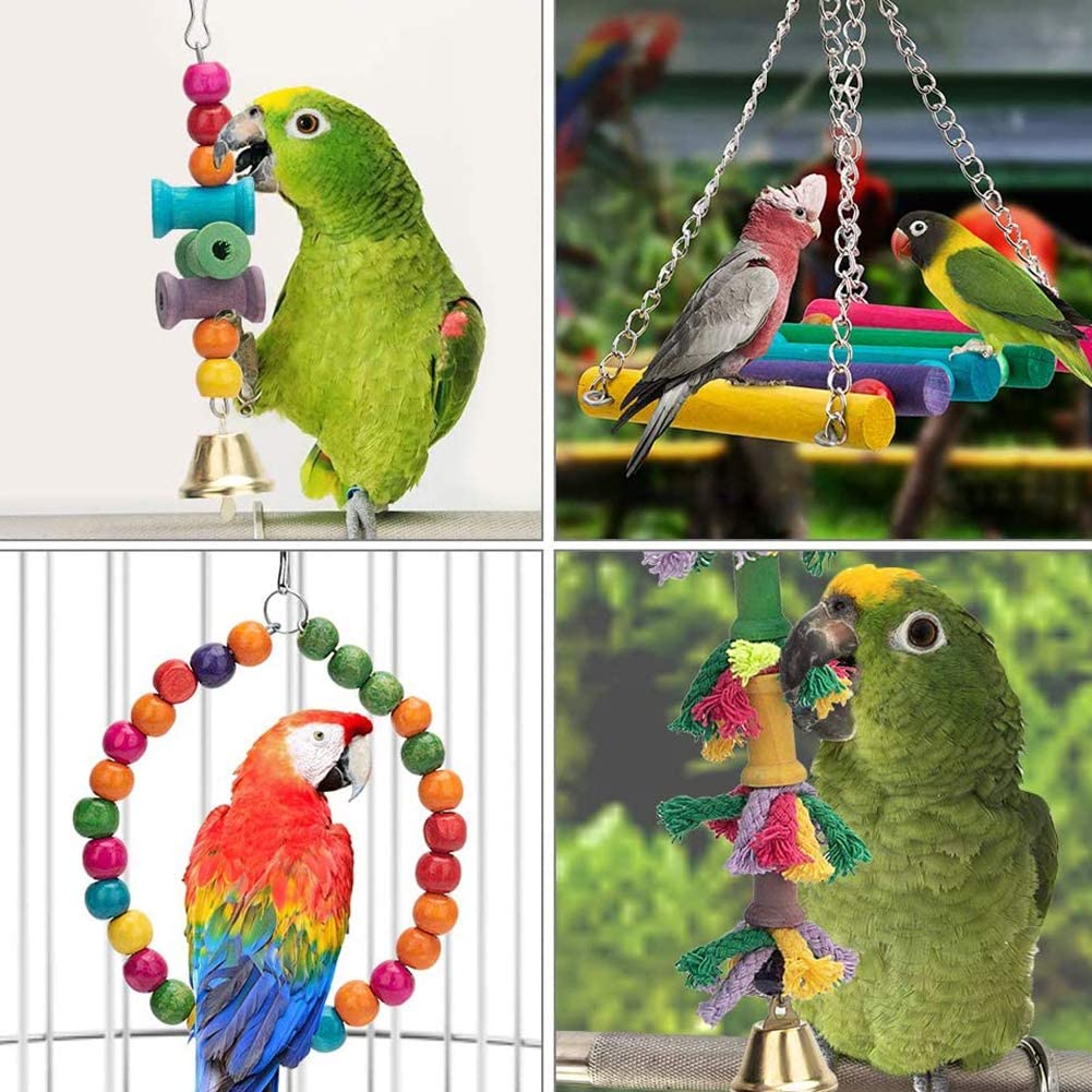 5pcs Bird Parrot Toy, BESTZY Bird Cage Toys Swing Toy Pet Bird Cage ...