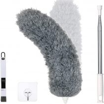 Vicloon Extendable Feather Duster, Microfiber Duster with Extra Long 100 inches Telescopic Pole, Telescopic Dusters with Bendable Head, Hand Duster for Cleaning High Ceiling Fan, Blinds, Cobweb, Car…