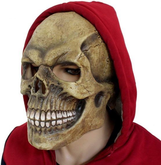 CreepyParty Halloween Costume Party Latex Full Head Scary Mask Skull Head Horror Face Masks Grim Reaper Dress Up Fancy Dress - Image 2