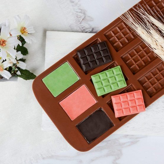 Waffle Chocolate Moulds Silicone Candy Molds, 3PCS12-Cavity Small Break Apart Chocolate Molds Non-Stick Reusable DIY Baking Molds Candy Protein & Energy Bar Moulds - Image 4