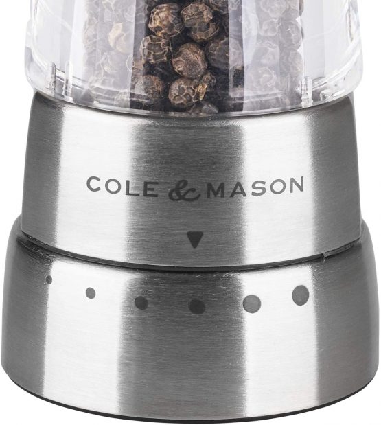 Cole & Mason H59401G Derwent Pepper Mill | Gourmet Precision+ | Stainless Steel/Acrylic | 190mm | Single | Includes 1 x Pepper Grinder | Lifetime Mechanism Guarantee - Image 3
