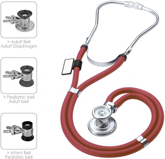 MDF® Sprague Rappaport Dual Head Stethoscope with Adult, Pediatric, and Infant Convertible chestpiece-Free-Parts-for-Life & Lifetime Warranty (MDF767)