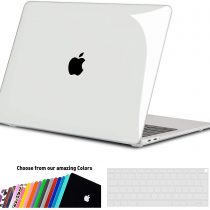 iNeseon Case Cover Compatible with 2020 2019 2018 MacBook Air 13 A2337(M1)/ A2179/ A1932, Hard Shell Case and EU Keyboard Cover for MacBook Air 13-inch with Touch ID, Crystal Transparent