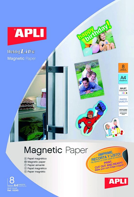 APLI 10245 Magnetic Printable Paper 8 Sheets, White