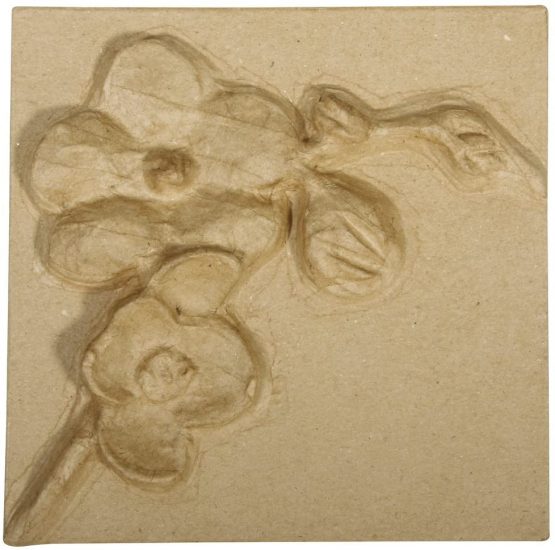 RAYHER Cherry Blossom Relief Picture Papier-Mâché Natural 20 x 20 x 3.5 cm 3 Units