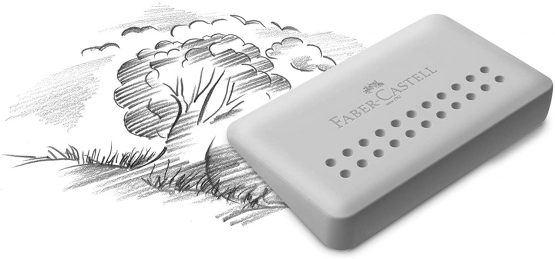 Faber-Castell Grip 2001 Eraser – 187164 Edge Writing Instrument, Pack of 1, Grey - Image 2