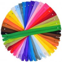 100 Pieces Nylon Coil Zippers,12 Inch Colorful Sewing Zippers Supplies for Tailor Sewing Crafts, 20 Assorted Colors