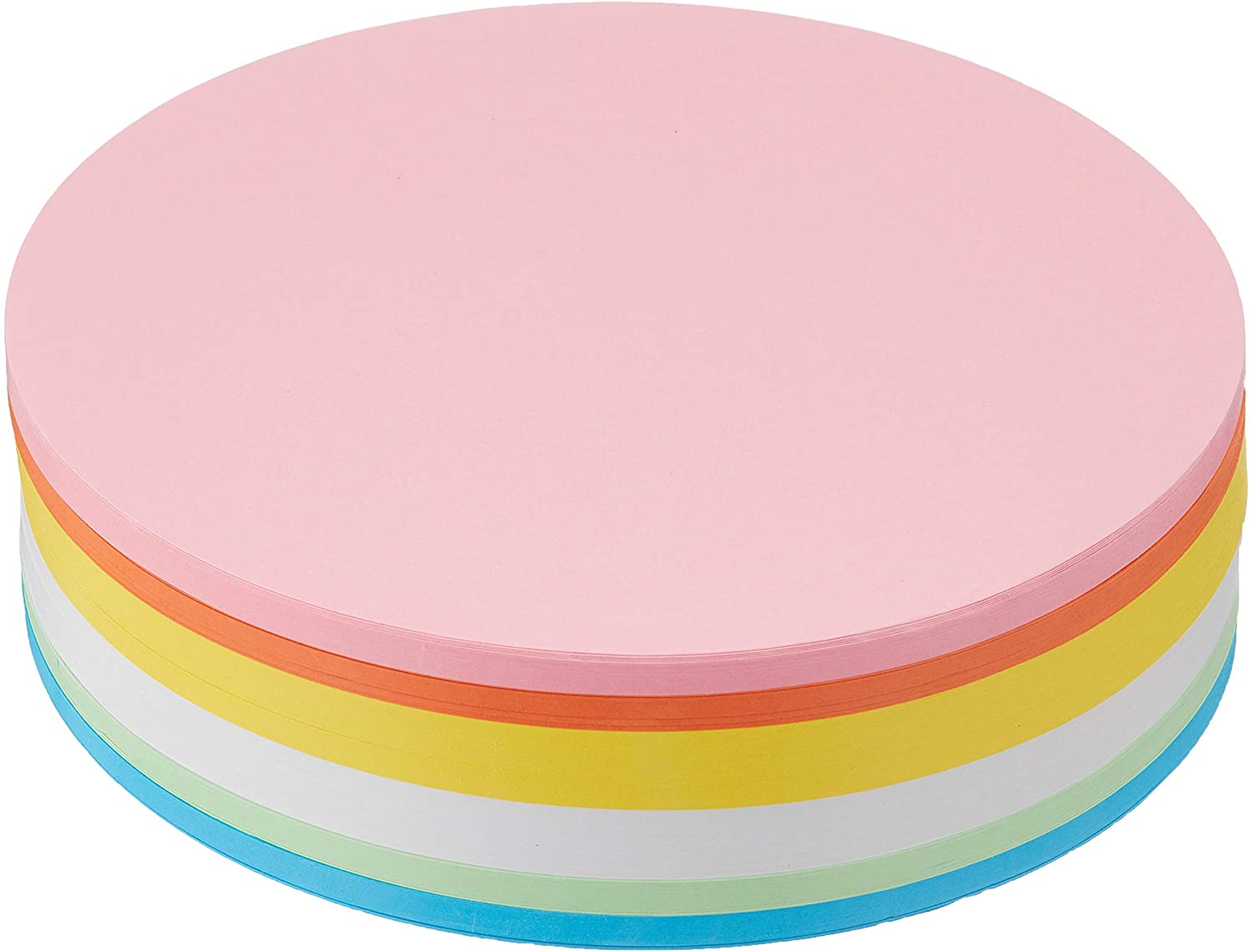 Maul Moderation Cards Circle, 185 mm, 150 g/m² Paper, Usable On Both Sides, Assorted Colours, 250 Pieces, white, Yellow