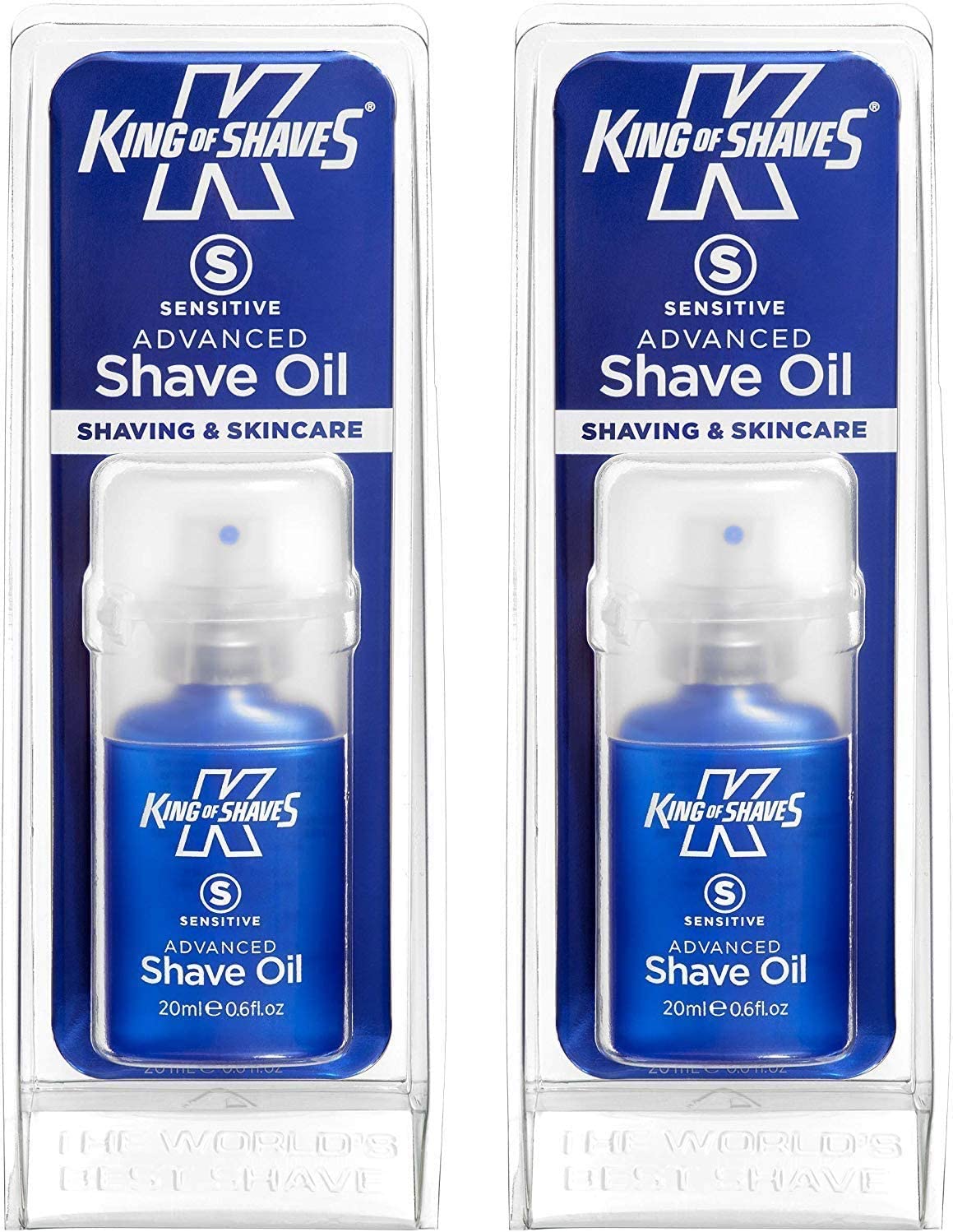 King of Shaves Advanced Sensitive Shaving Oil for Men With Handy Pump for A Close and Comfortable Shave Shave Oil for Men 2x30ml