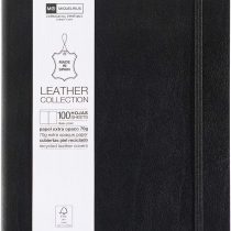 Basicos Mr 10405 – Flexible Skin Notebook 4th 100 Sheets Plain with Rubber, Black