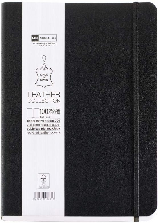 Basicos Mr 10405 – Flexible Skin Notebook 4th 100 Sheets Plain with Rubber, Black
