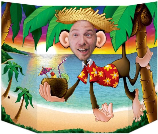 Beistle 57970 Luau Monkey Photo Prop, Multicolor, One Size