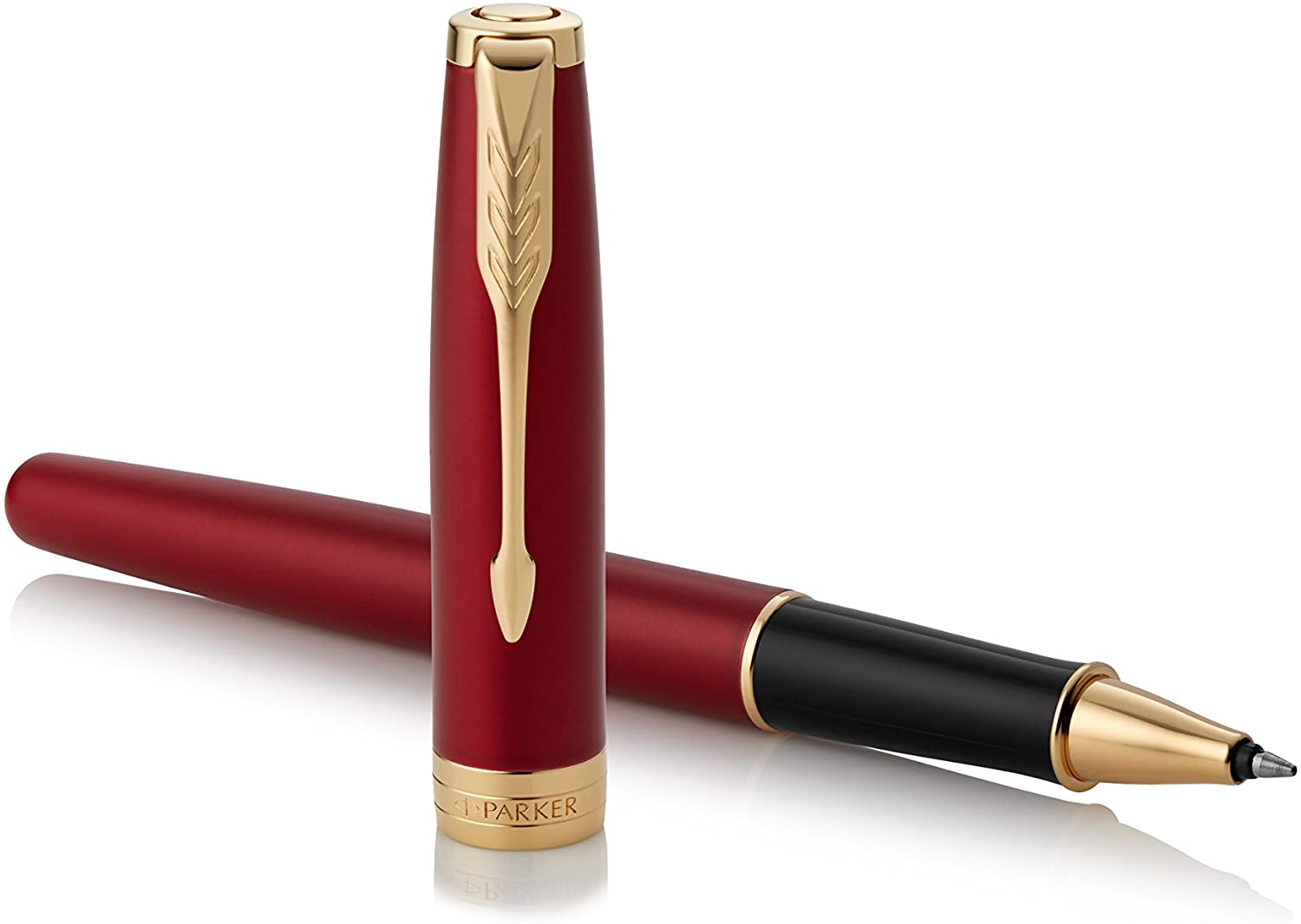 Parker Sonnet Rollerball Pen, Red Lacquer with Gold Trim - Image 2