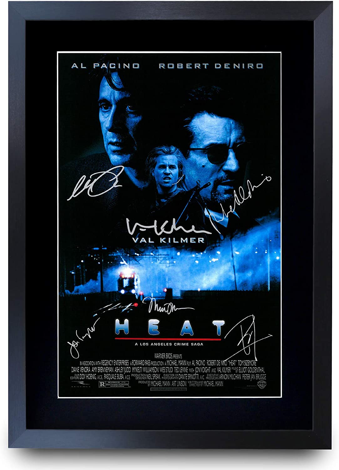 HWC Trading Heat Robert De Niro, Al Pacino Gifts Printed Signed Autograph Picture for Movie Memorabilia Fans - A3 Framed