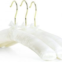Hangerworld 4 Ivory Satin 43cm Padded Cushioned Coat Garment Dress Clothes lingerie Bridal hangers.
