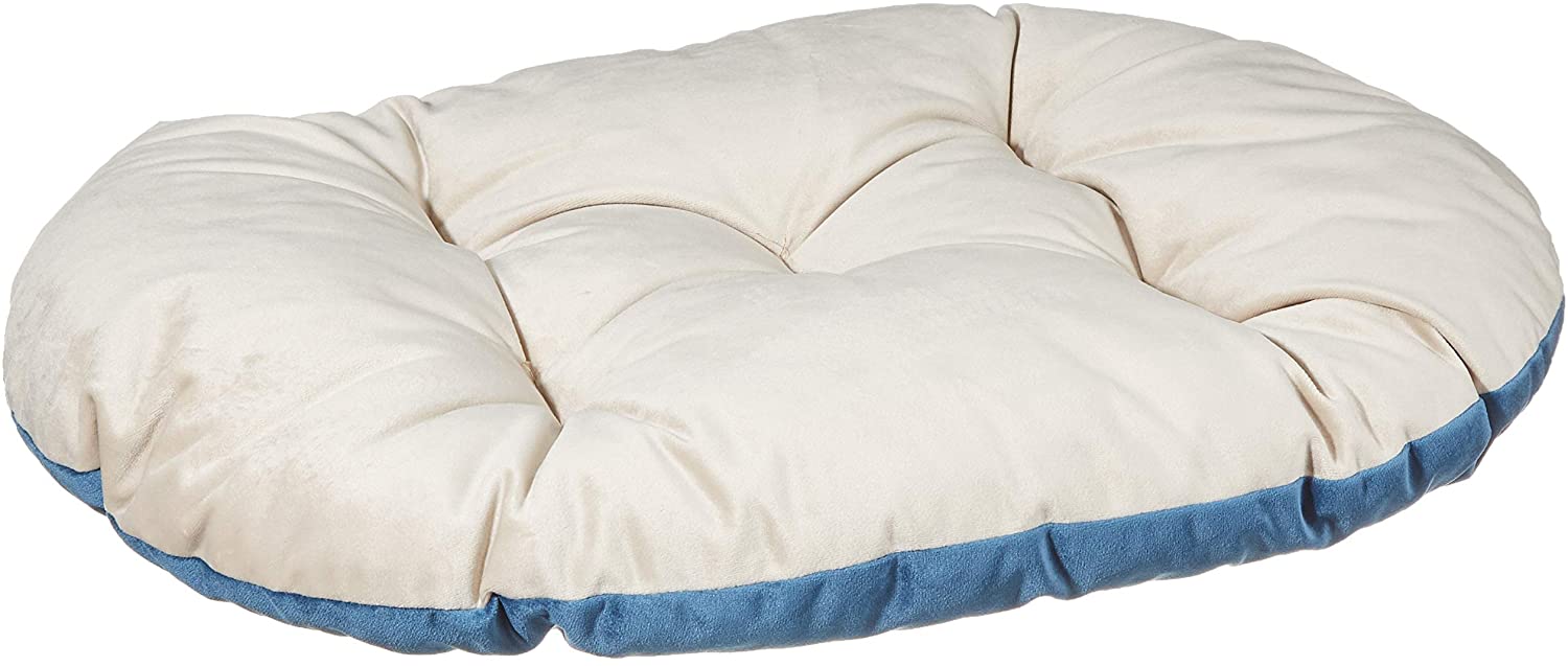 Ferplast Cat and Dog Cushion PRINCE 55/4, Padded Pet Bed, Double-face, Velvet, Washable, Blue, Black/White, 55 x 6 x 36 cm (L x W x H) - Image 2