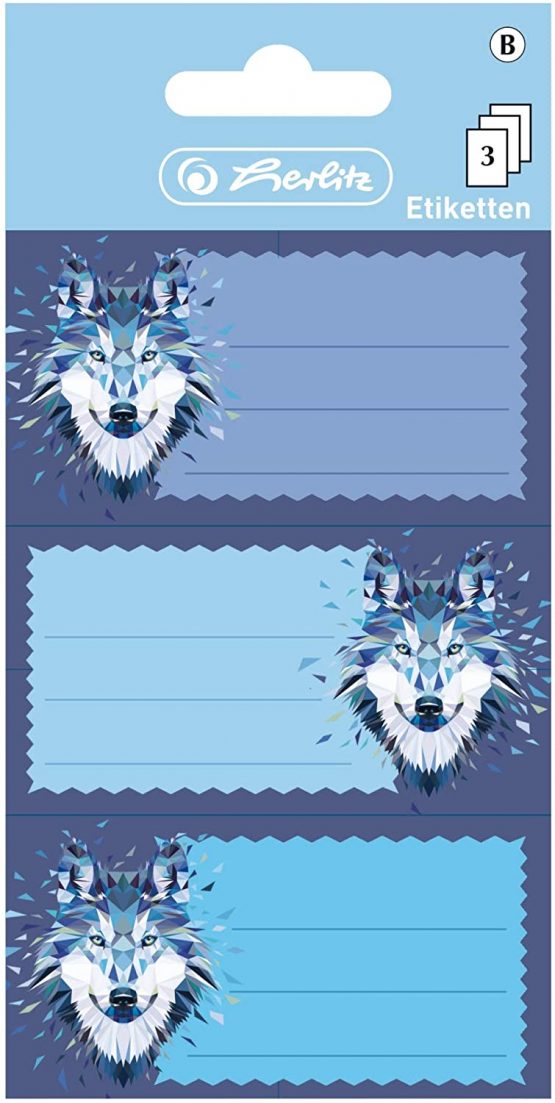 Herlitz 50028214 Book Labels with Wild Animals Wolf Motif - Image 2