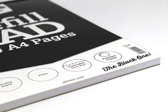 Silvine 160 Page A4 Refill Pad, Head Bound and Punched 4 Holes. Plain White Pages. Ref A4RPP [Pack of 6] - Image 3