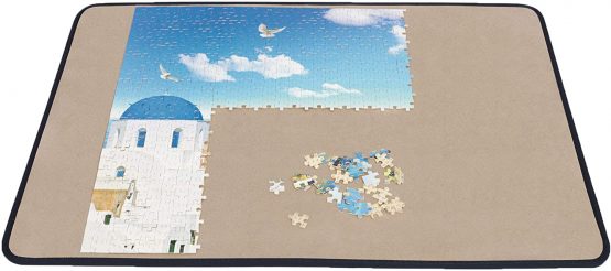 Becko Jigsaw Puzzle Board Portable Puzzle Mat for Puzzle Storage Puzzle Saver, Non-Slip Surface, Up to 1000 Pieces (Khaki)