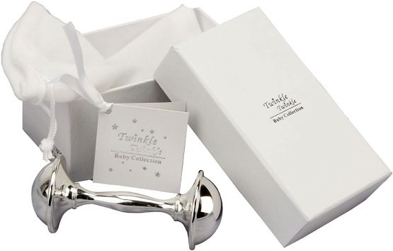 Twinkle Twinkle Decorative Silver Plated Baby's Rattle