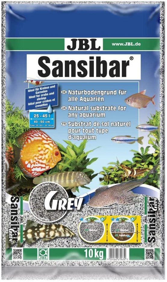 JBL Sansibar GREY 10 kg, Grey, fine substrate for freshwater and saltwater aquariums