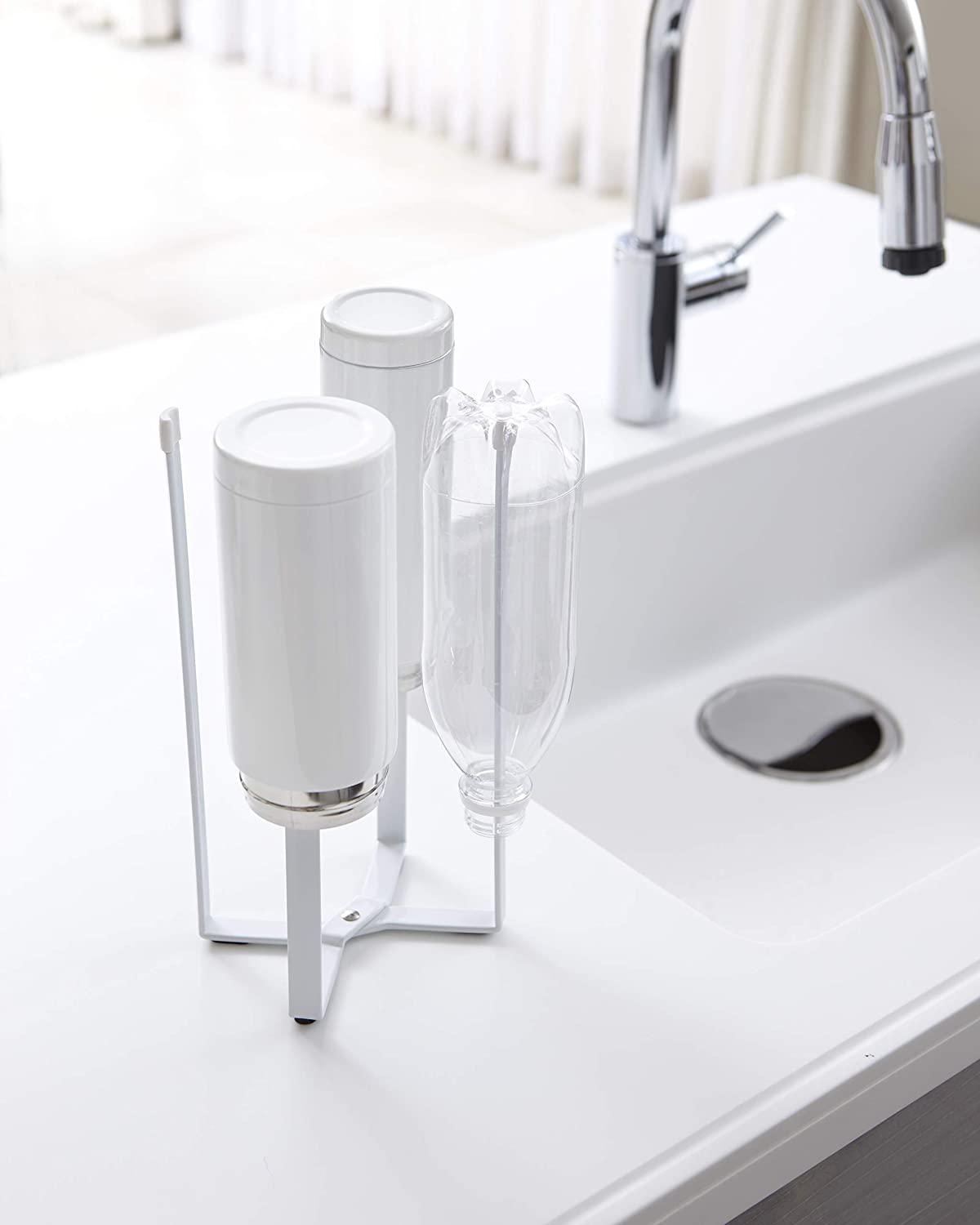 Yamazaki 6784 Tower Kitchen Multi-Use Stand, White, Steel/Silicon Resin, Minimalist, 12 x 10 x 27 cm - Image 4