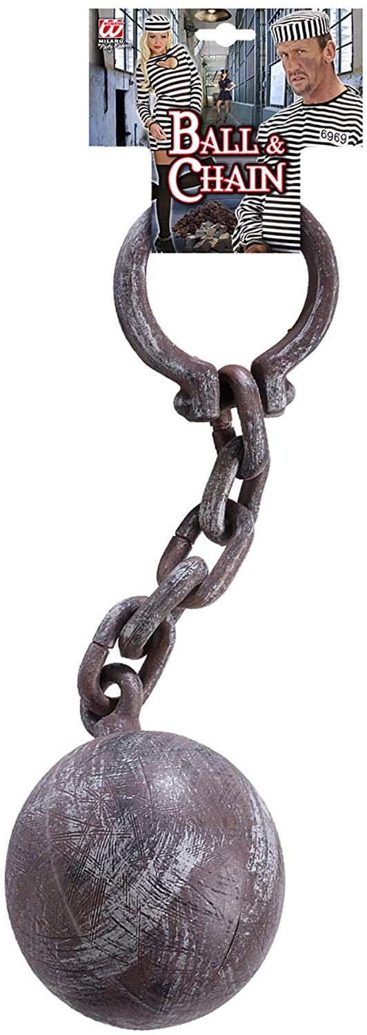 Ball & Chain Realistic Look Accessory for Prisoner Convict Jail Fancy Dress, Multi-coloured, standard size - Image 2