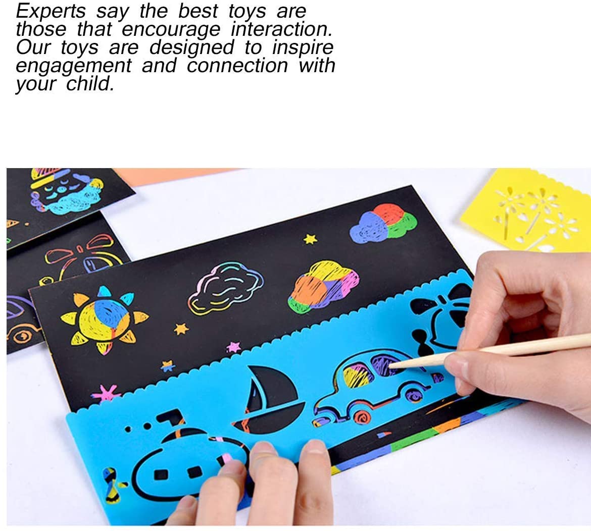 BESTZY Scratch Art for Kids, 50 Sheets Rainbow Scratch Paper Arts and ...