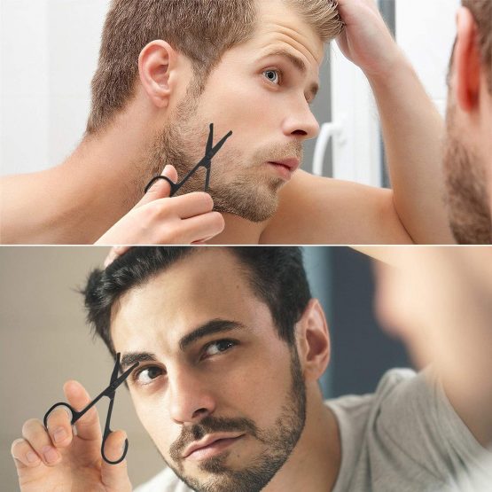 Manicure Set Men Travel Nail Clipper Kit - Mini Luxury Manicure 4 in 2 Manicure & 1 Nose Hair Scissors Stainless Steel Professional Pedicure Set Travel Nail Grooming Kit Gift for Men Lovers Parents - Image 3
