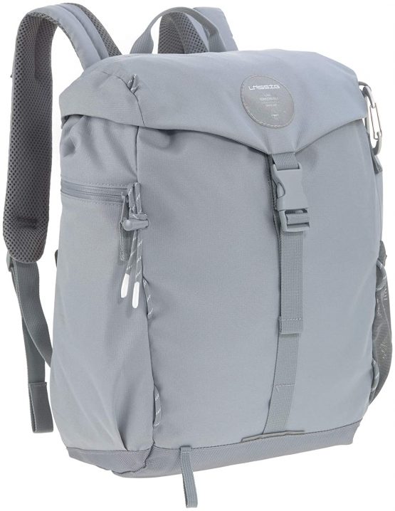 Lässig Outdoor Hiking Diaper Backpack Sustainable Fabric Grey, 850 g - Image 2