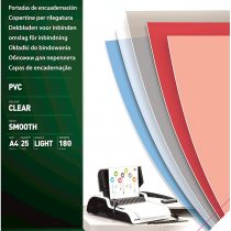 Fellowes A4 Binding Covers, PVC 180 Micron, Clear, Pack of 25, 5380001