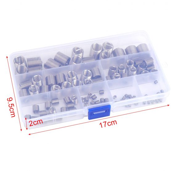 WiMas 105Pcs Helicoil Type Thread Inserts, Stainless Steel Wire Thread Inserts Assortment Kit M3 M4 M5 M6 M8 M10 M12 - Image 2