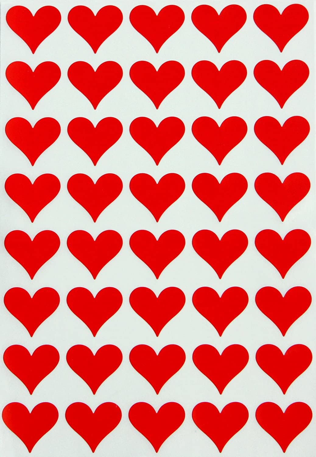Royal Green 19MM (2CM) Red Heart Shaped Stickers Valentine Stickers for Party Favors 600 Pack