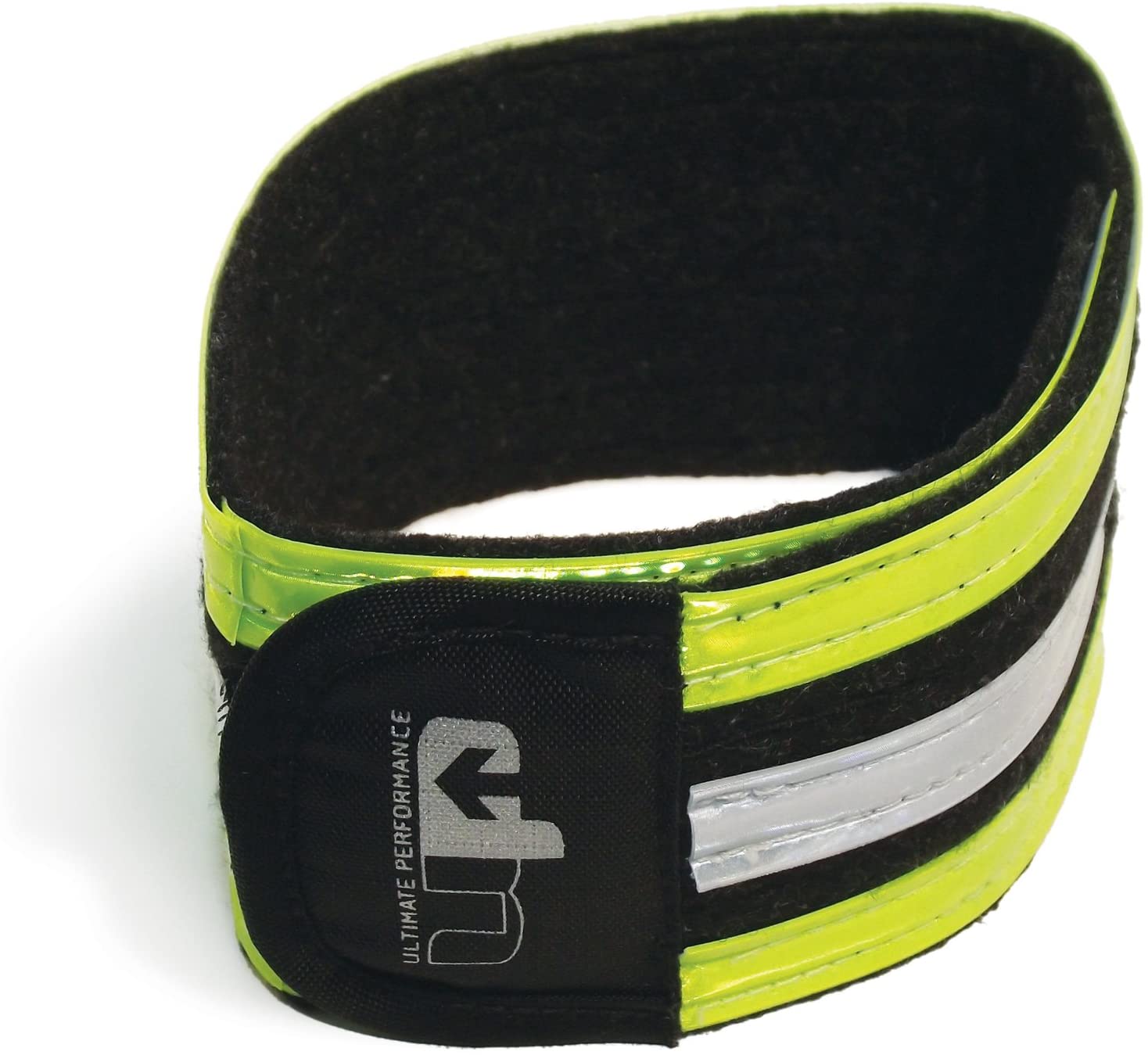 Ultimate Performance Reflective Dual Colour Ankle Band - Black/Yellowith White, One Size, Black/Yellow/White