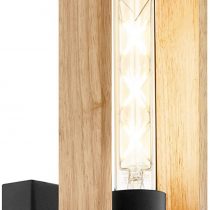 EGLO Wall Lamp Littleton, 1 Bulb Vintage Wall Light in Industrial Design, Retro Lamp Made of Steel and Wood, Colour : Black, Brown, Socket : E27