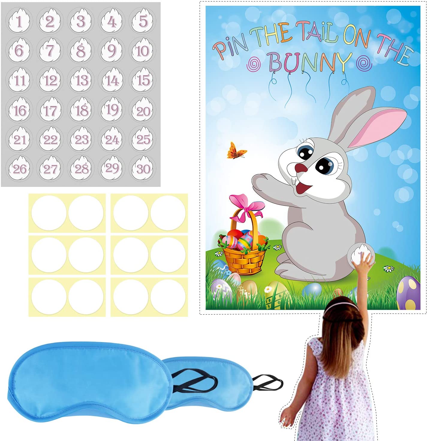 HOWAF Pin the Tail on the Easter Bunny Rabbit Easter Party Game Set, Easter  Family Game, Office, School Fun Easter Party Game for Kids, Children,  Easter Party Supplies – BigaMart