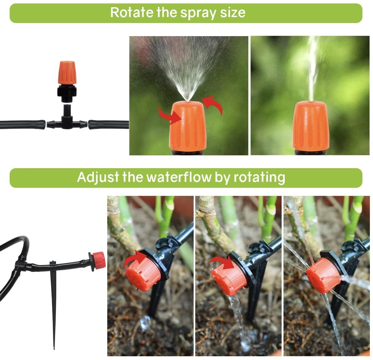 Landrip Micro Drip Irrigation Kit;DIY Patio Plant Watering Kit;Garden ...