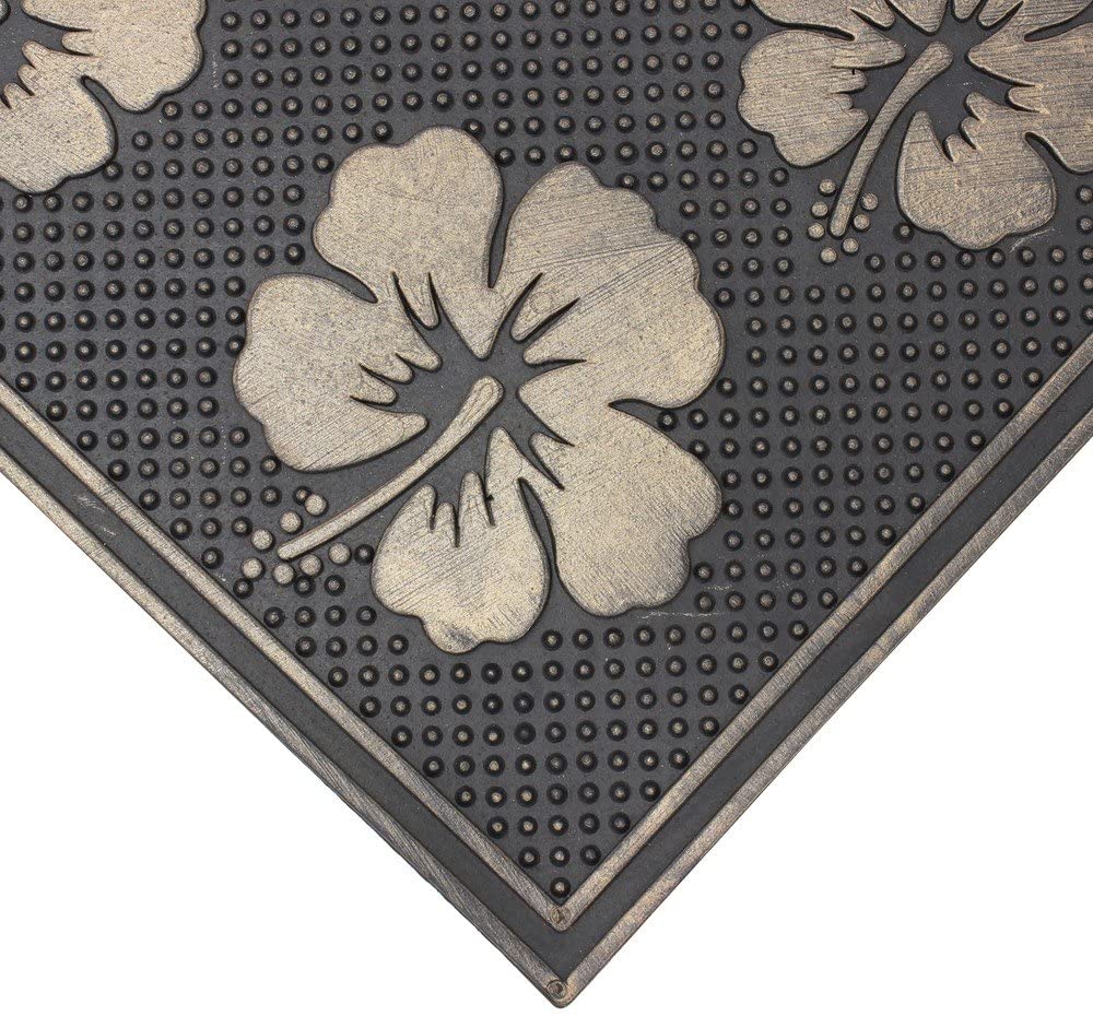 JVL Havana Heavy Duty Welcome Rubber Pin Door Mat, 45 x 75 cm - Flowers, Multi/colour, 45 x 75 cm (Rectangular) - Image 2