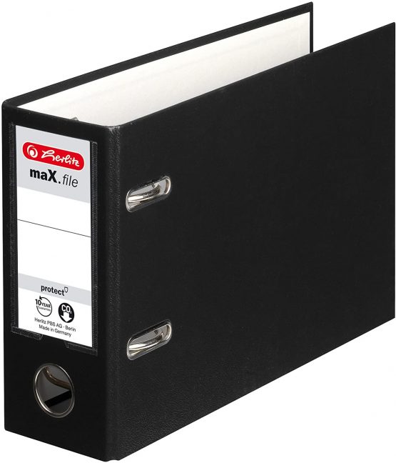 Herlitz max Protect A5 Oblong Lever Arch File - Black