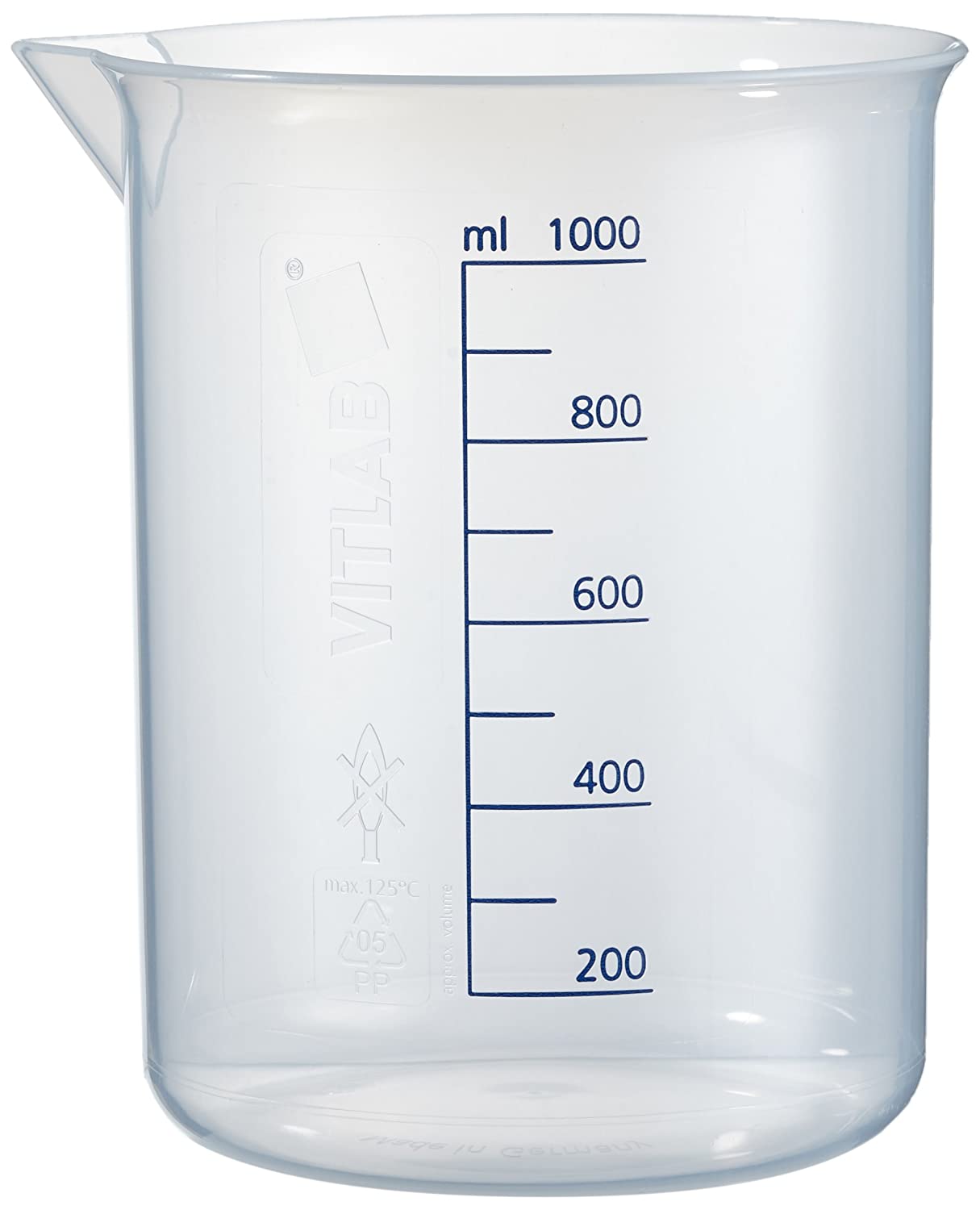Neolab 1635 Griffinbecher, Graduated, 1000 ml, Transparent (milky)