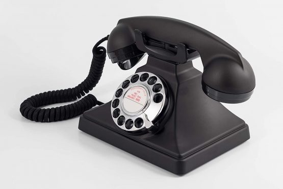 GPO 200 Classic Vintage Phone - Rotary Dial, Cloth Cord, Traditional Bell Ring Tone - Black - Image 4